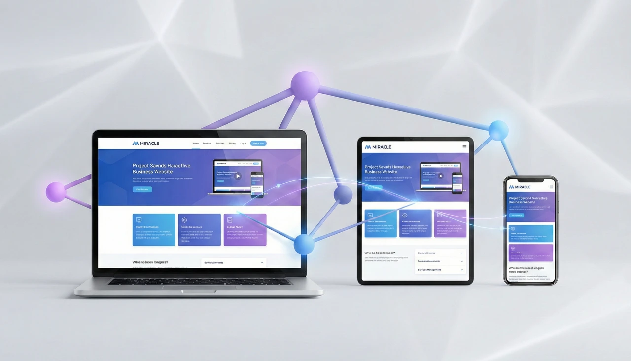 展示同一個網站在電腦版與手機版上的RWD響應式設計效果